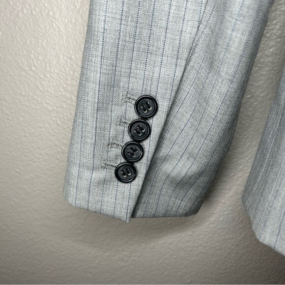 J. Crew gray striped wool 2 button blazer women’s size XS 2 - Picture 7 of 9
